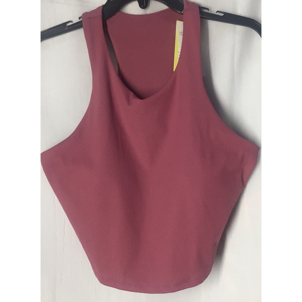 All In Motion Xxl Woman Sports Tank Top Razor Back Padded Pink Ribbed NWT